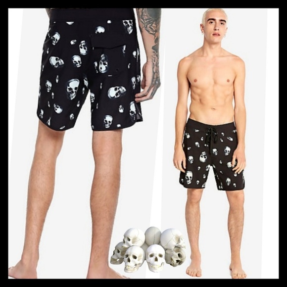 New Skull Print Swim Trunks - Picture 2 of 2